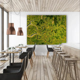 Akustikbild  mit Naturmotiv im Gastronomie-Bereich zur Schallabsorption und hochwertigen akustischen Raumgestaltung.