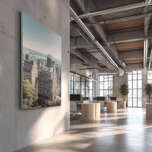 Mehrere SILMEA Core Akustikbilder als skalierbares Akustiksystem für große Büroflächen und Objektbereiche