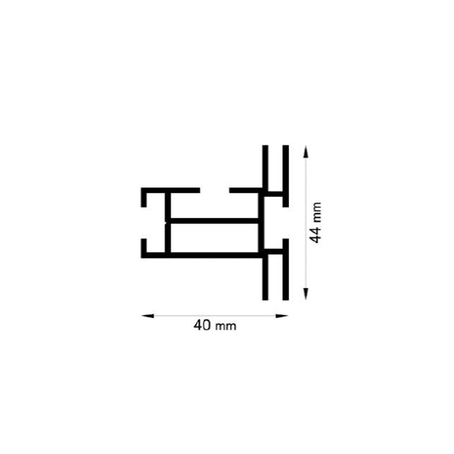 Spannrahmenprofile doppelseitig 44 mm mit Nut Primex