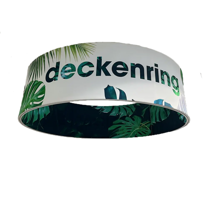 Deckenhänger "Pro Rund" mit Werbefläche Innen und Außen, aus formstabilem Aluspannrahmen