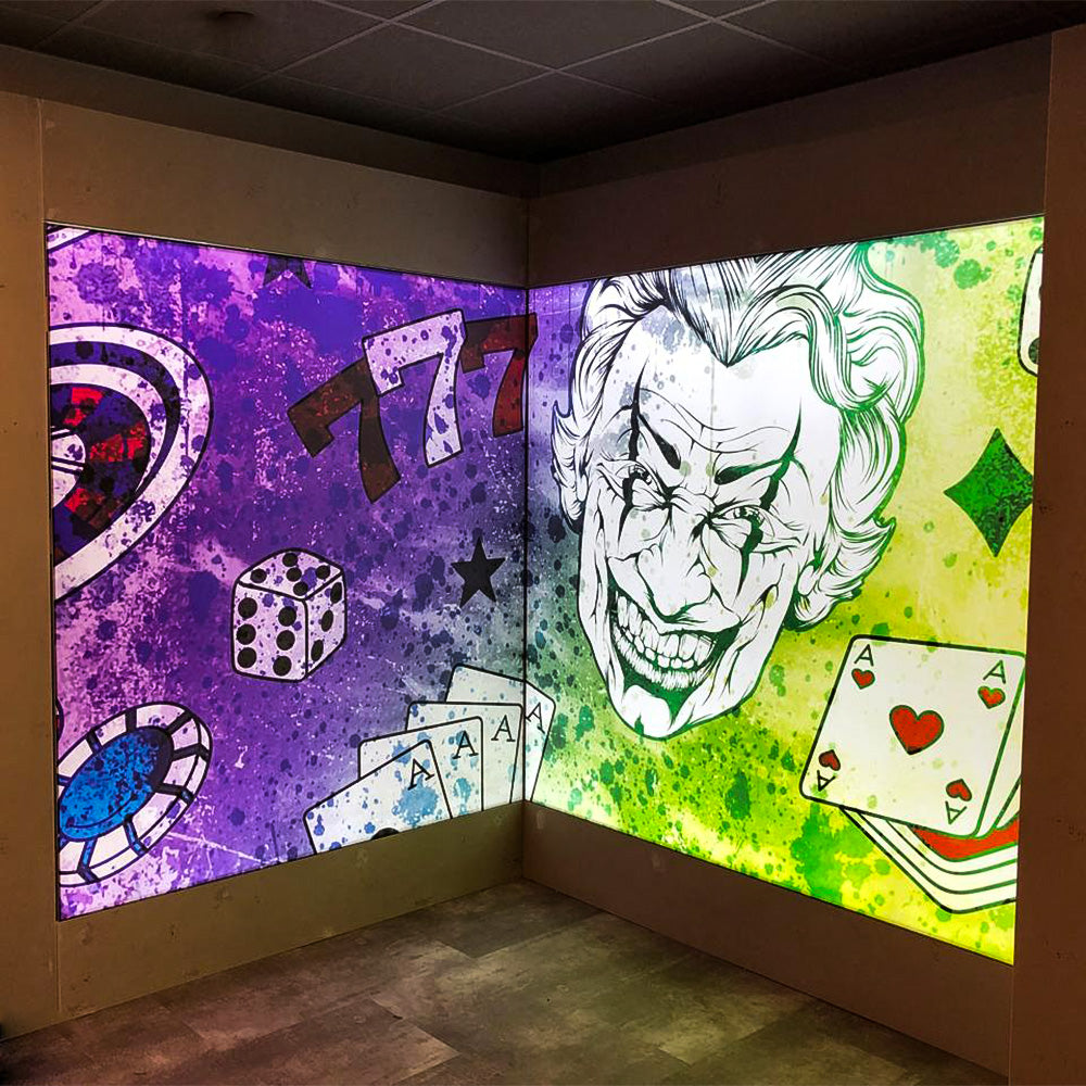 Textilspannrahmen beleuchtet im 100 mm Profil mit Kanteneinstrahlung Primex